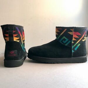 UGG PENDLETON Boots Woman-11.5 Short Suede Wool Shearling Limited Edition NWOT